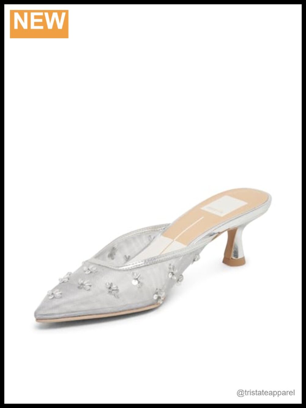 Fashion Kitten Heel Pump Pull-On Floral Mesh Style